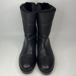 STEFANO GAMBA Italy Made 🇮🇹 Soft LEATHER‎ Boots Shearling Lined Mid Calf Sz 39